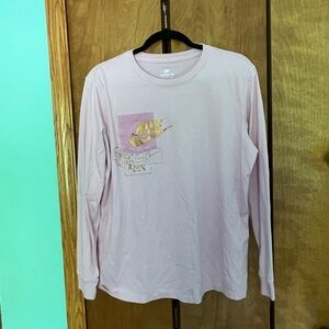 Nike Pink Long Sleeve Tee with Floral Design